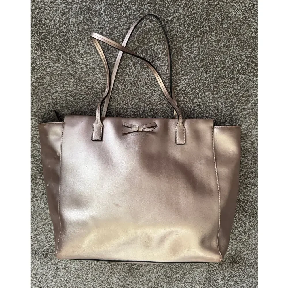 Kate Spade Metallic Rose‎ Gold Tote Bag Purse